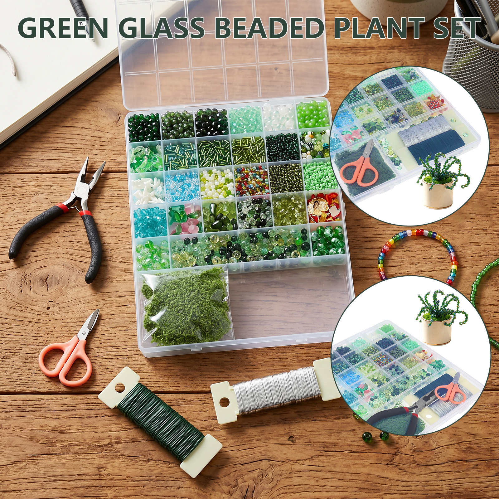 Jewelry Making Videos Tutorials - Beaded Plant Kit with Artificial Moss