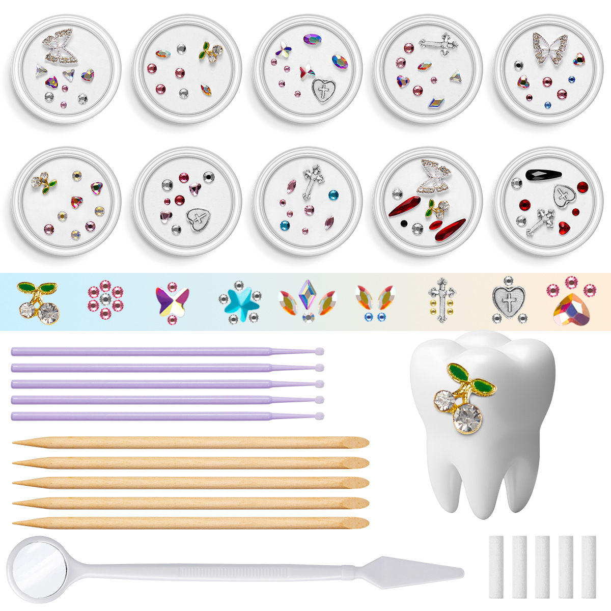 Jewelry Making Kit Professional - 1 Set Fashion Professional Tooth Gems
