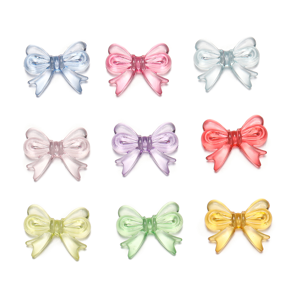 Jewelry Making Tools And Supplies - 30Pcs/Lot 14x18mm Multicolor Transparent Bow Acrylic