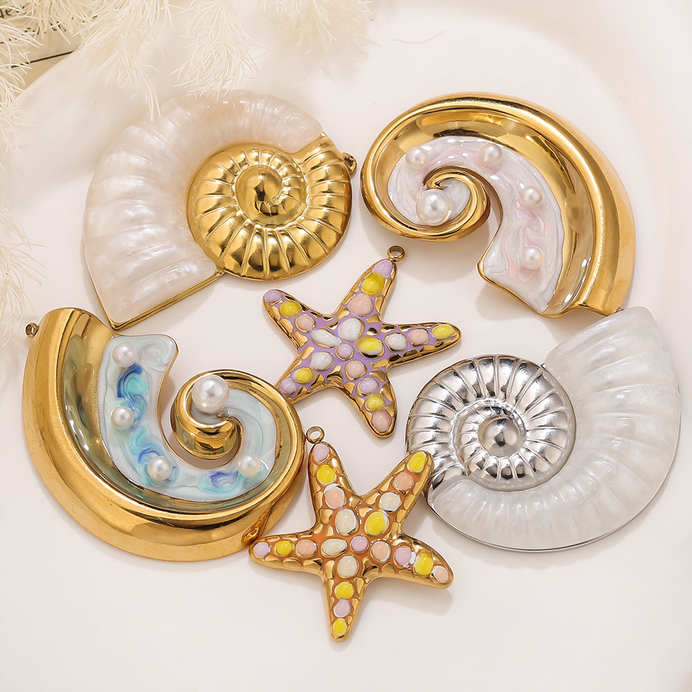 Jewelry Making Tools And Supplies - 2PCS Pearl Conch Starfish Stainless Steel
