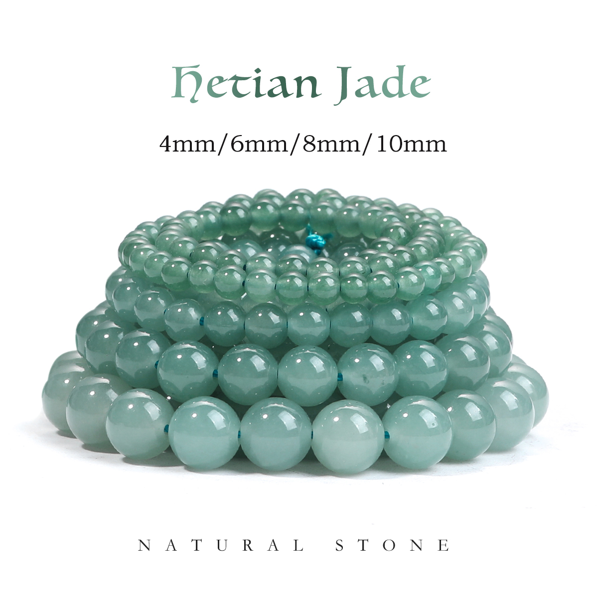 Jewelry Making Light - SHIJIWLS Light Blue Hetian Jade Beads