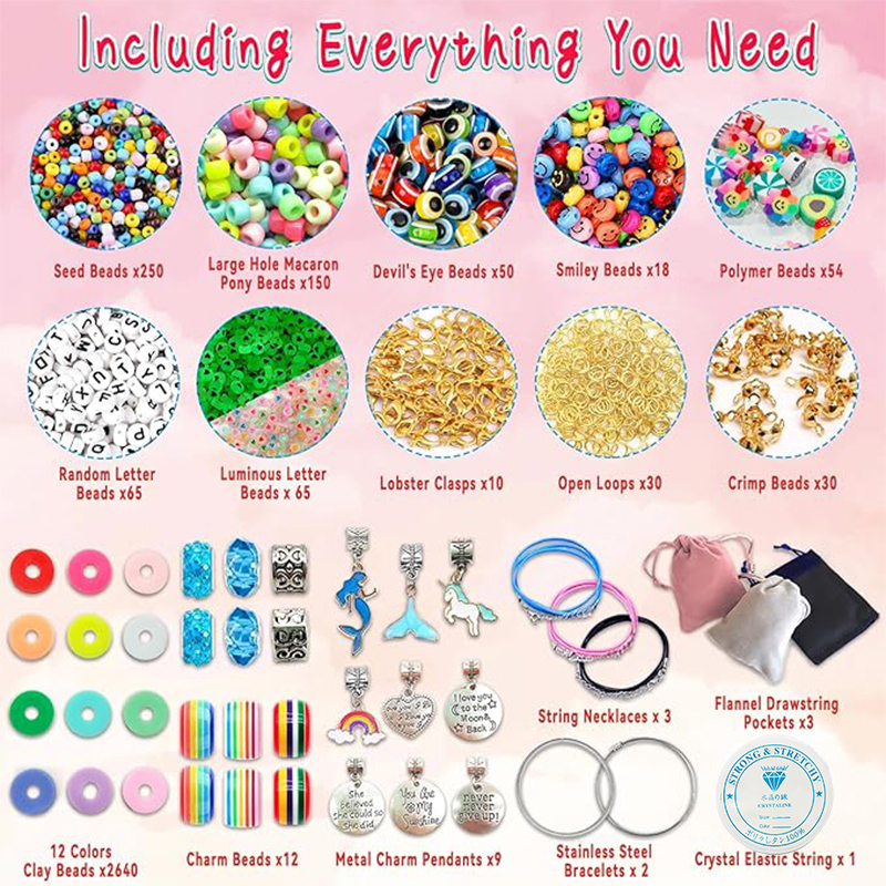 3400pcs Beads Charms Jewelry M - Jewelry Making For Birthday Party 리뷰 및 가격