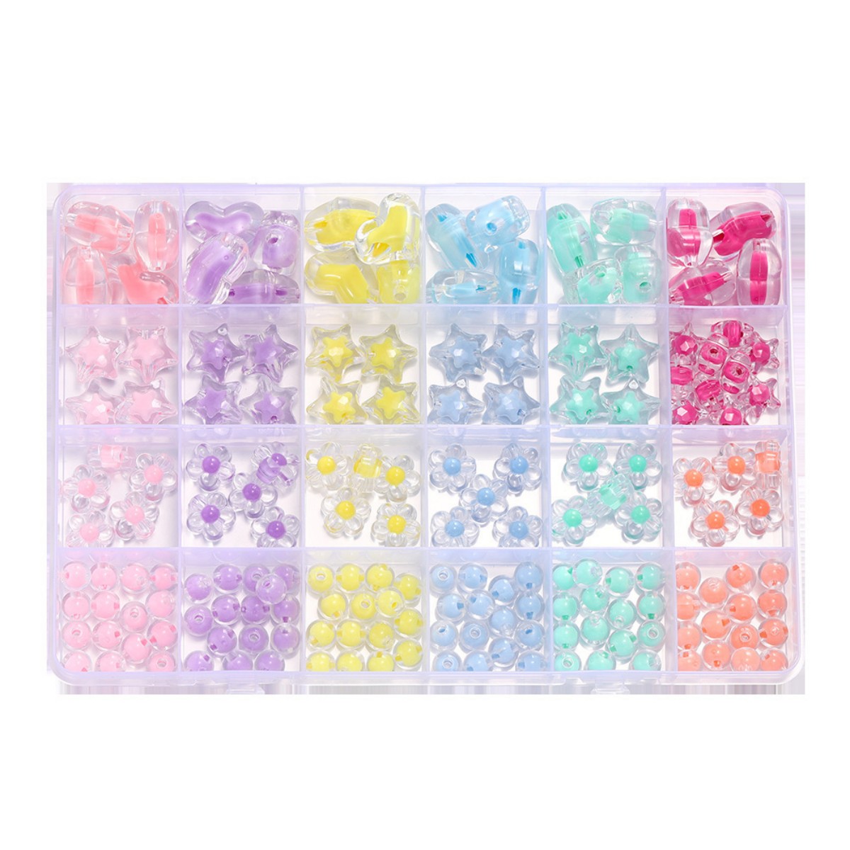 174pcs/Box Heart Acrylic Beads - Jewelry Making For Birthday Party 리뷰 및 가격