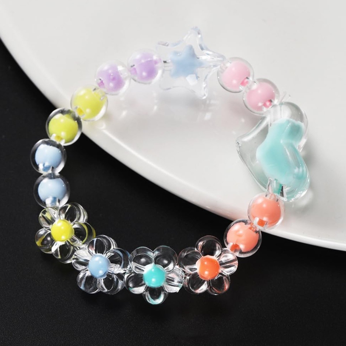 174pcs/Box Heart Acrylic Beads - Jewelry Making For Birthday Party 리뷰 및 가격