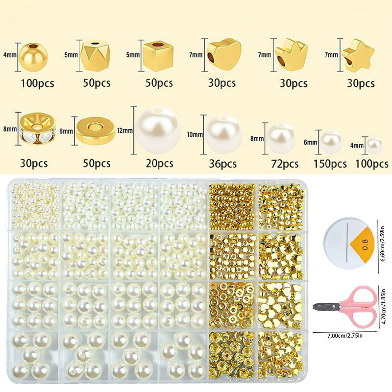 Golden Spacer Beads For Bracel - Jewelry Making Kit Professional 리뷰 및 가격