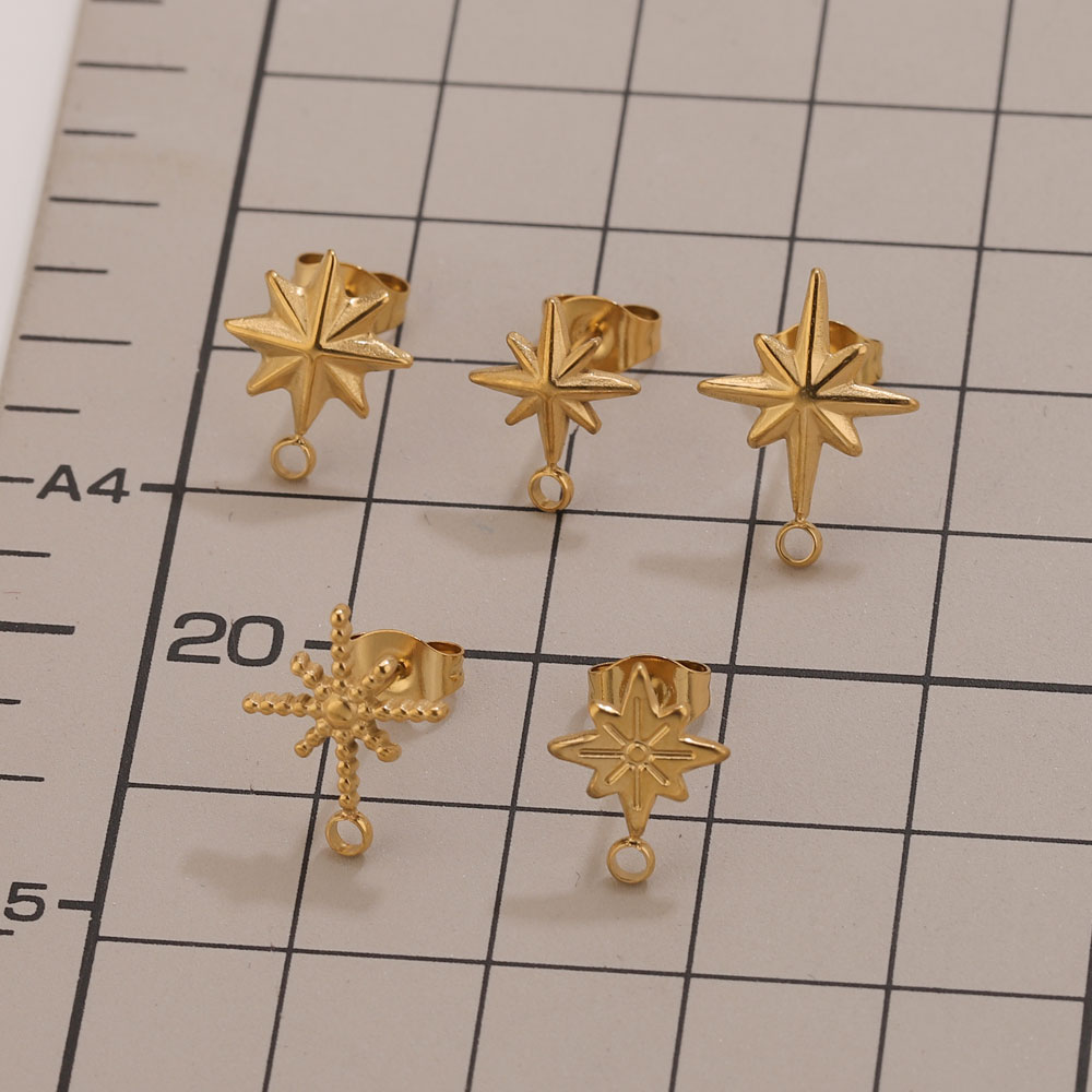 6pcs Stainless Steel Star Earr - Jewelry Making Tools And Supplies 리뷰 및 가격