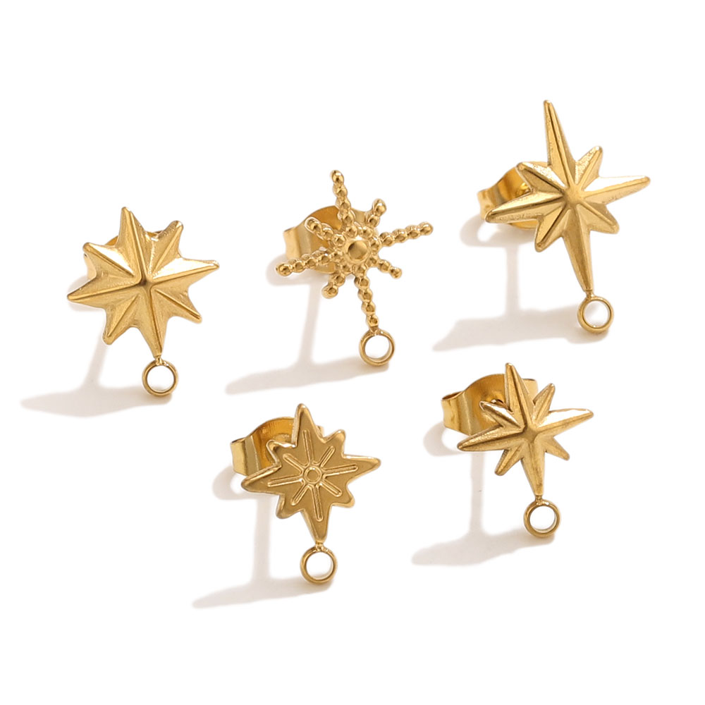 6pcs Stainless Steel Star Earr - Jewelry Making Tools And Supplies 리뷰 및 가격