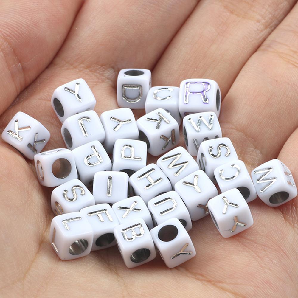 100pcs White Cube Acrylic Alph - Jewelry Making For 5 Year Old 리뷰 및 가격
