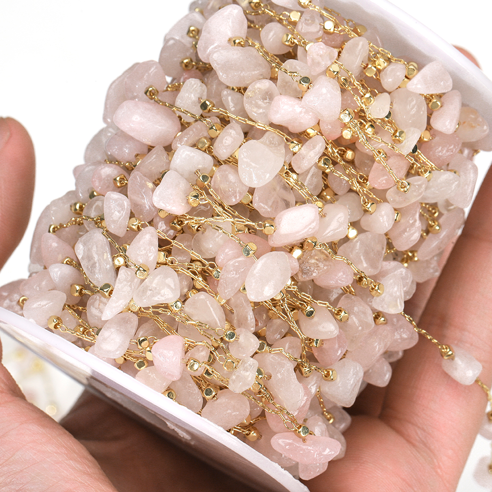 1meter Stone Chain Light Pink  - Jewelry Making Light 리뷰 및 가격
