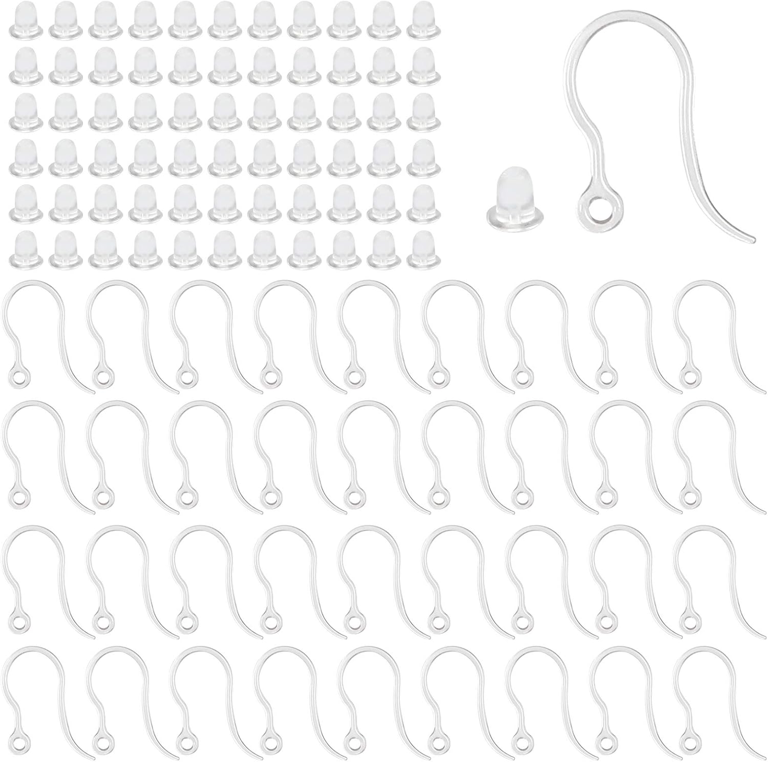 40pcs Clear Plastic Earring Ho - Jewelry Making Pins 리뷰 및 가격