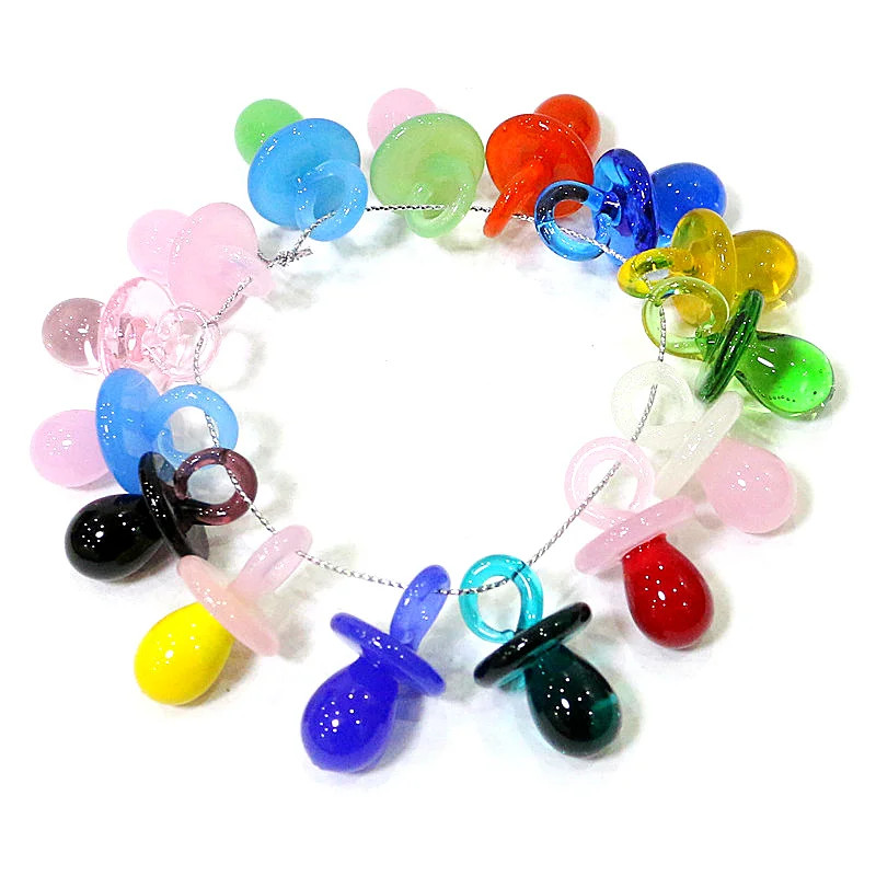 1PC Mini Glass Pacifier Charm  - Jewelry Making For Birthday Party 리뷰 및 가격
