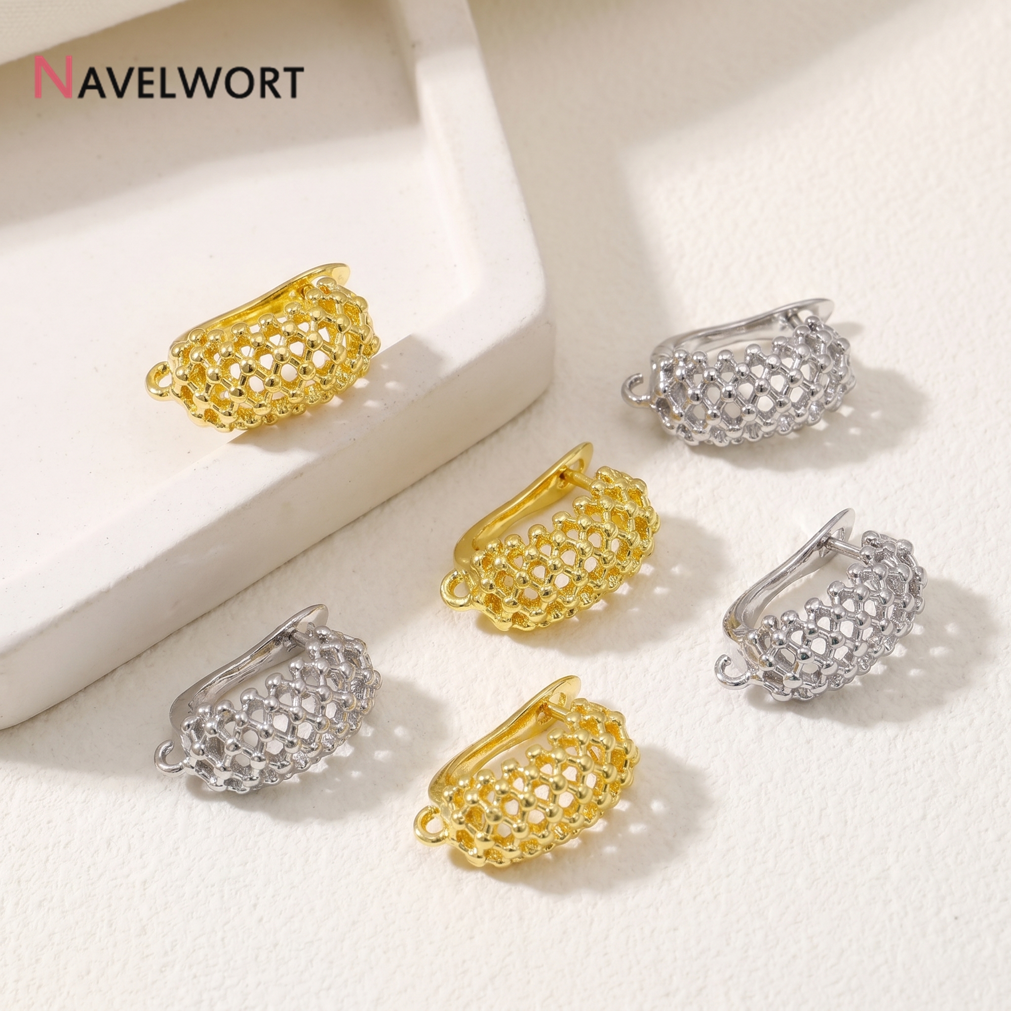 18K Gold Plated Brass  Hollow  - Jewelry Making Pins 리뷰 및 가격