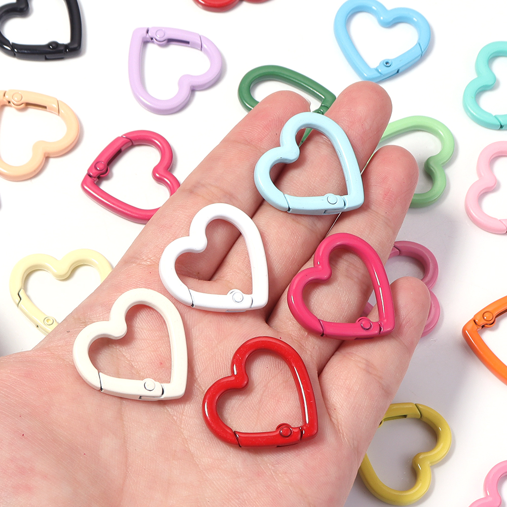 5pcs Alloy Heart Spring Clasps - Jewelry Making Pins 리뷰 및 가격